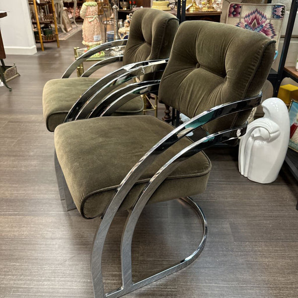 Moxie - Pair 1984 Baughman Style Cantilever Chairs - In Store Pick Up Only