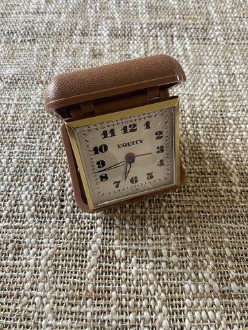 Vintage Equity Travel Alarm Clock in Plastic Case