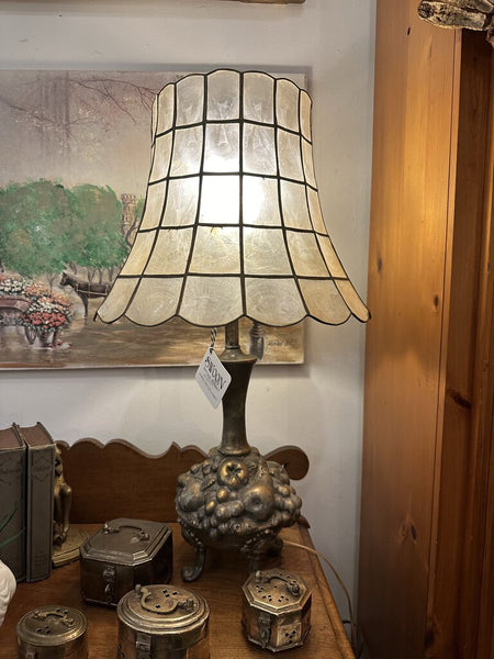 VINTAGE FRUIT LAMP WITH SHELL SHADE, IN STORE PICKUP ONLY