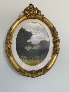 Landscape Print in Gold Ornate Frame 10" x 12"