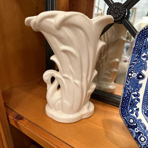 White McCoy Swan Vase