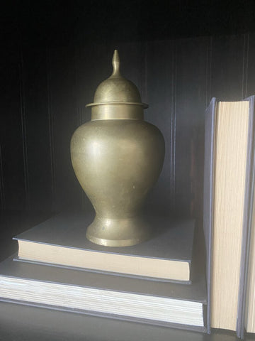 Vintage Brass Lidded Urn 10"H