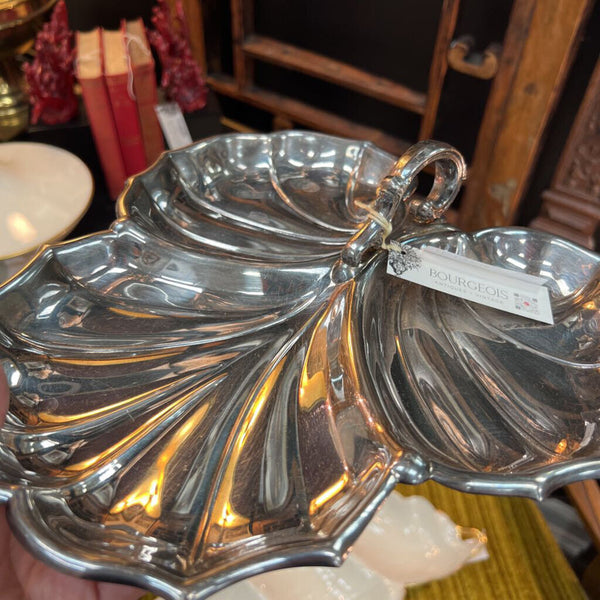 Vintage Silver Plate Leaf Tray