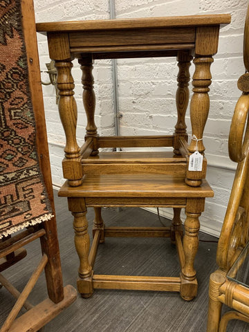 Vintage Set of wood side tables 17x15 in. In store pick up only Jamestown sterling co.