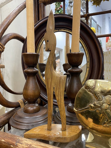 Mid Century Wood Deer