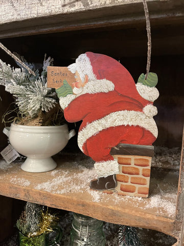 Vintage wood SANTA'S BACK