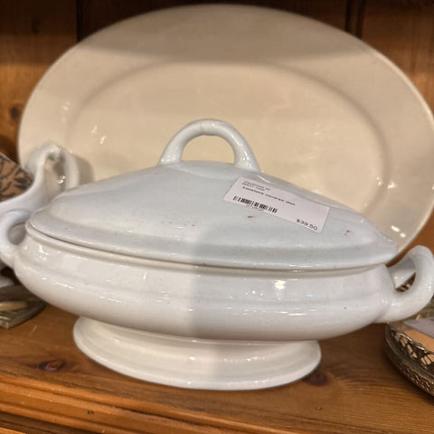 Ironstone covered dish