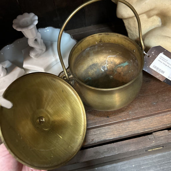 Heavy Vintage Brass Cauldron