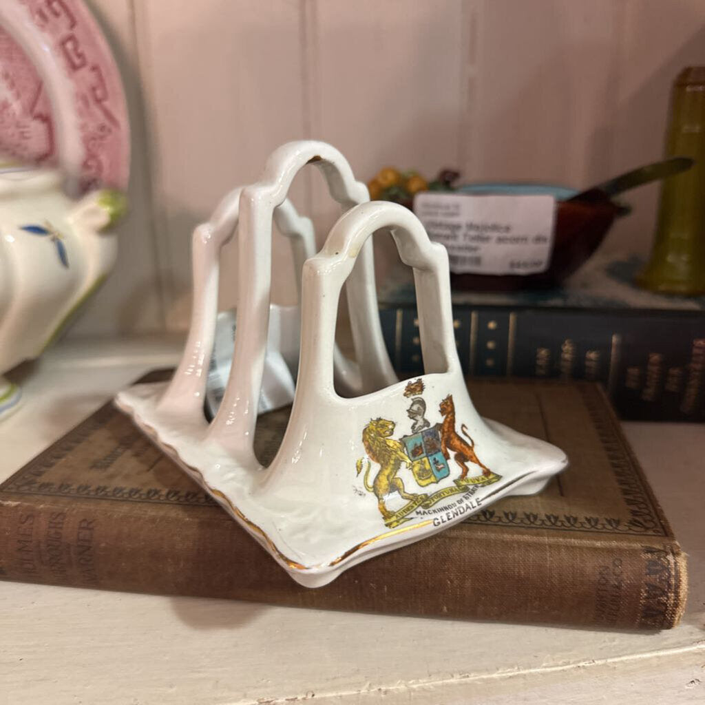 Vintage Crested , toast, rack, letter holder