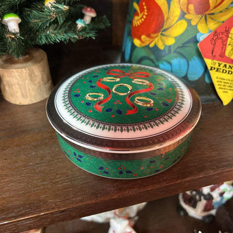 HOLIDAY - Vintage Five Golden Rings Mikasa Ceramic Ring Treat Box