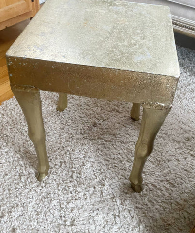 Antique Metal Stool/Table w/ Hoofed Foot Legs (in store PU))