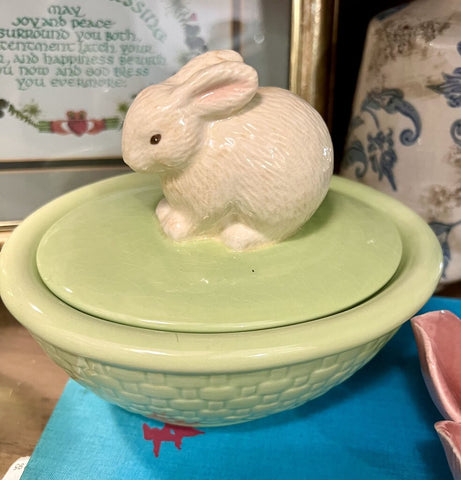 Covered bunny dish