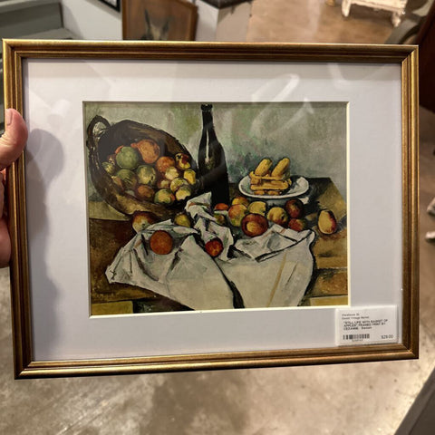 "STILL LIFE WITH BASKET OF APPLES" FRAMED PRINT BY CEZANNE. Swoon