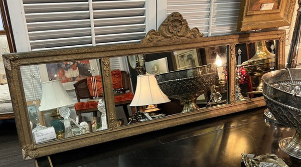 Antique Star Etched Buffet Mirror PICK UP ONLY 44x16