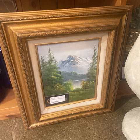 Framed Mountain Oil Painting 15x17
