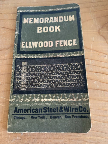 Vintage Ellwood Fence Advertising Book