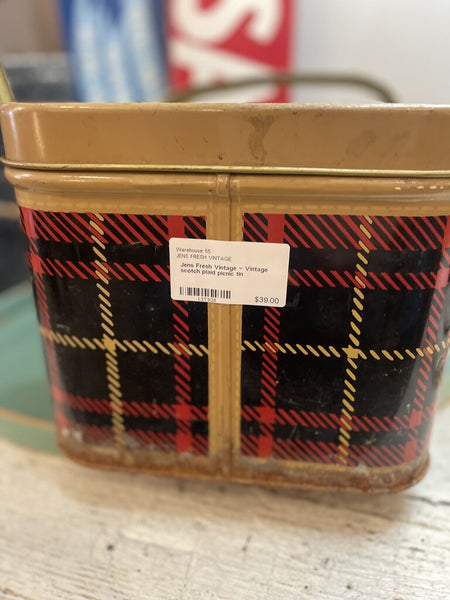 Jens Fresh Vintage ~ Vintage scotch plaid picnic tin