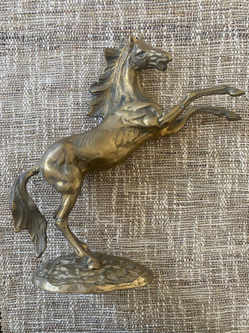 Vintage MCM Brass Horse 12"