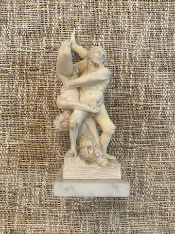 Vintage The Mares of Diomedes on Marble Base 8.25H