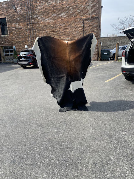 Black and Brown Cowhide 80” x 65” (approx) W1416