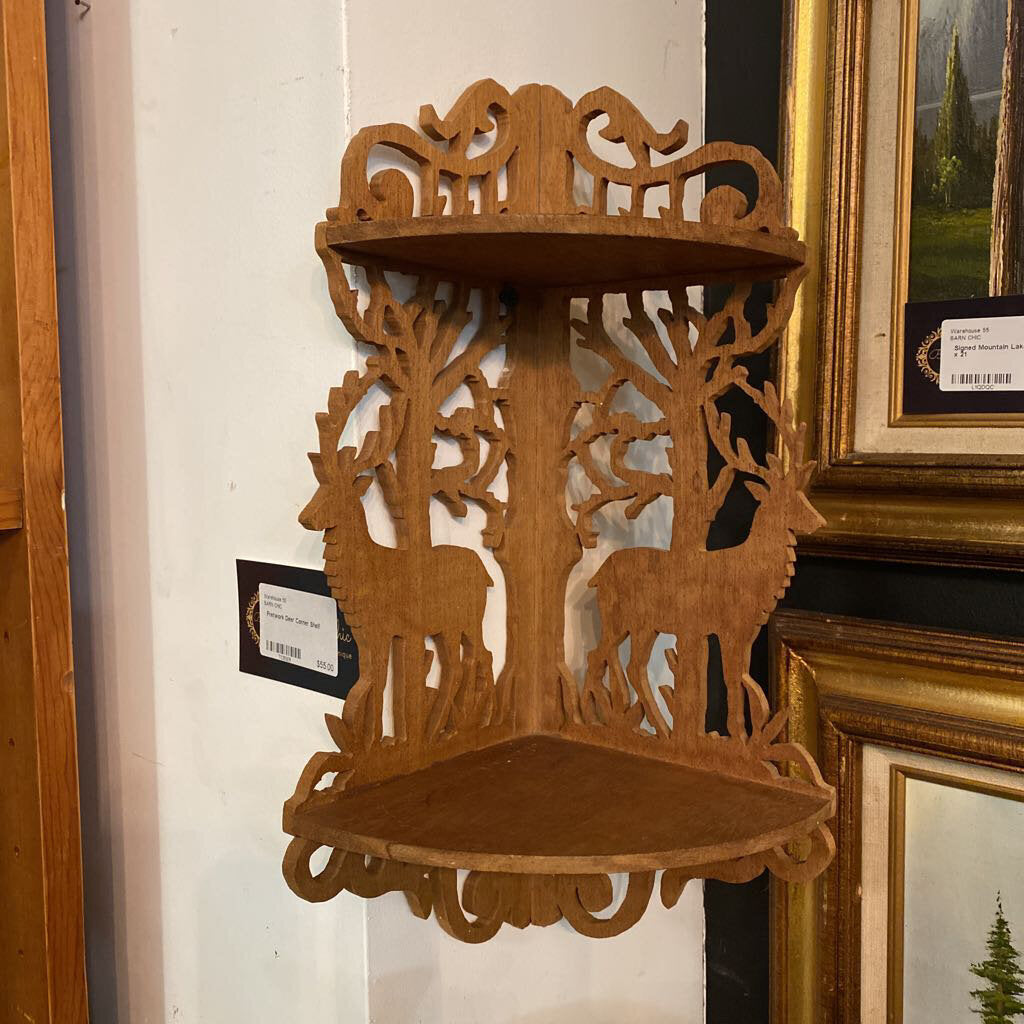 Fretwork Deer Corner Shelf