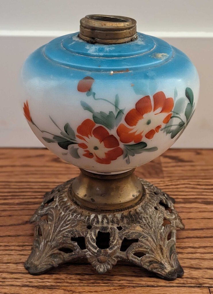 Antique Oil Lamp Base / Repurposed Bud Vase