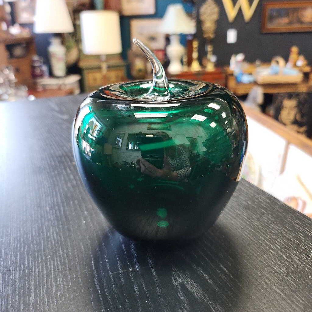 Blenko glass apple 5" tall