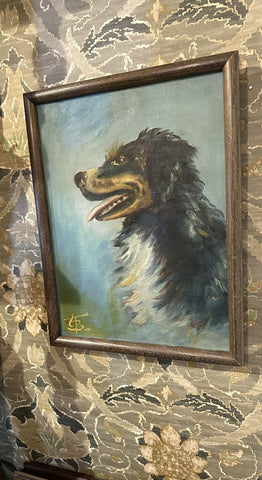 Vintage dog painting