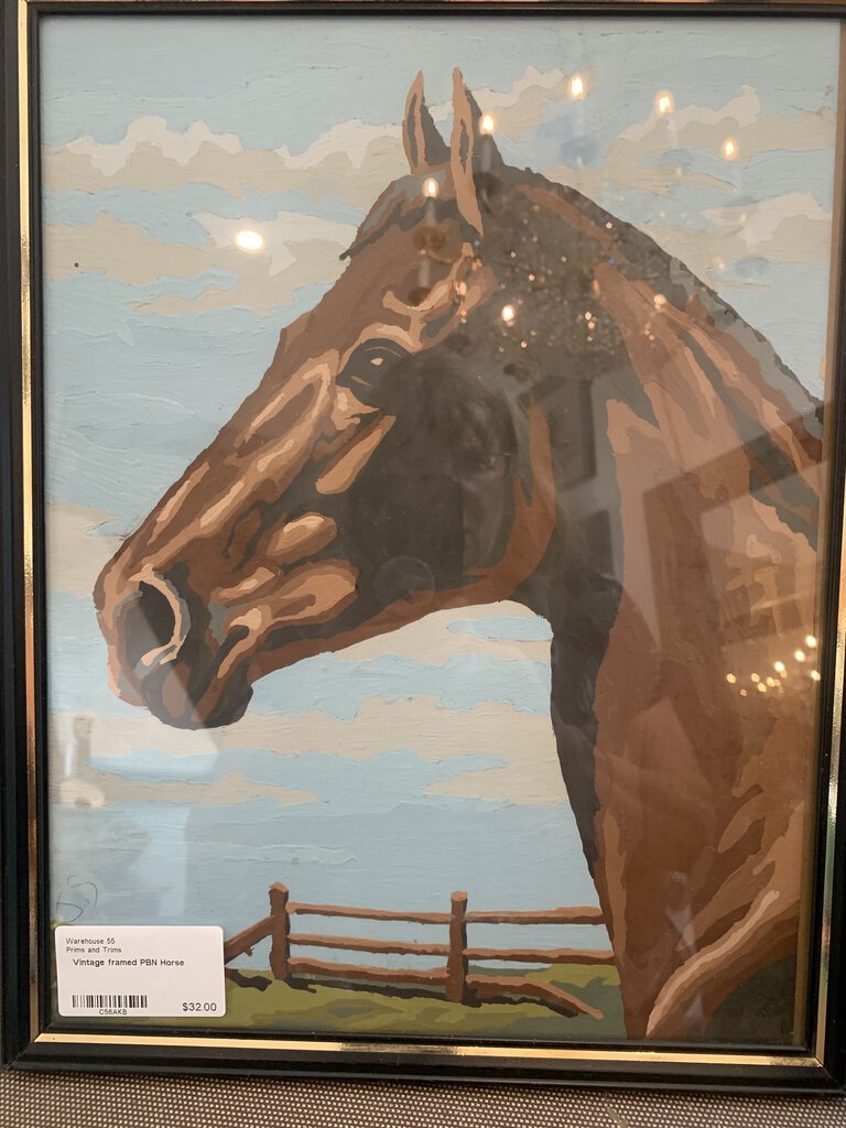 Vintage framed PBN Horse