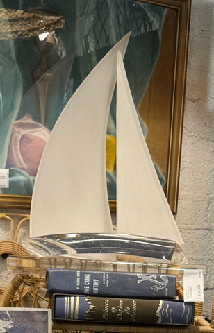 Acrylic lucite mid century modern mcm sailboat artisan maid