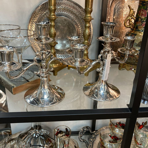 Pair of Silver Plated Candelabra
