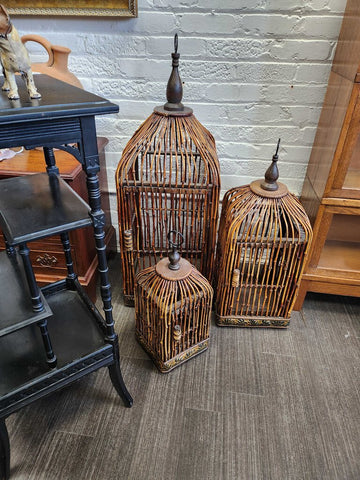 Bamboo bird cage 14 x 14 x 39