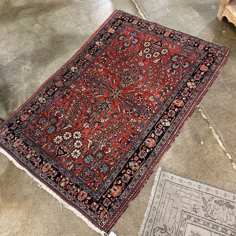 ANTIQUE Oriental Rug 3ft 7 in high x 5ft 3in long as is