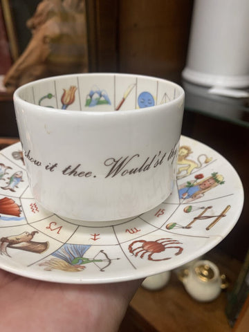 Vintage Fortune Telling Tea & Saucer Bone China