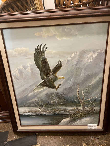 Vintage Eagle Painting framed signed Elliott