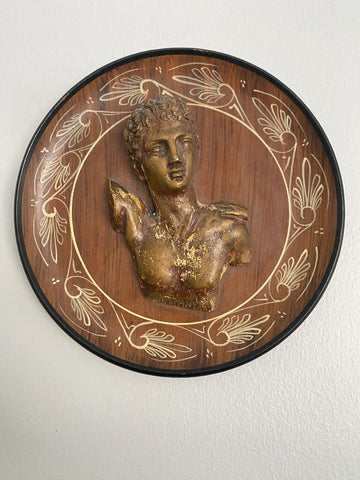 Vintage Wall Bust Plaque 8" dia