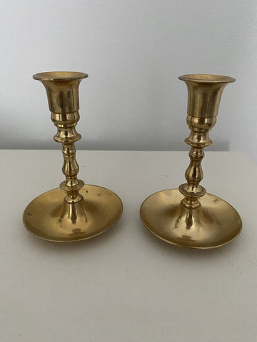 Vintage Brass Candleholders 5"