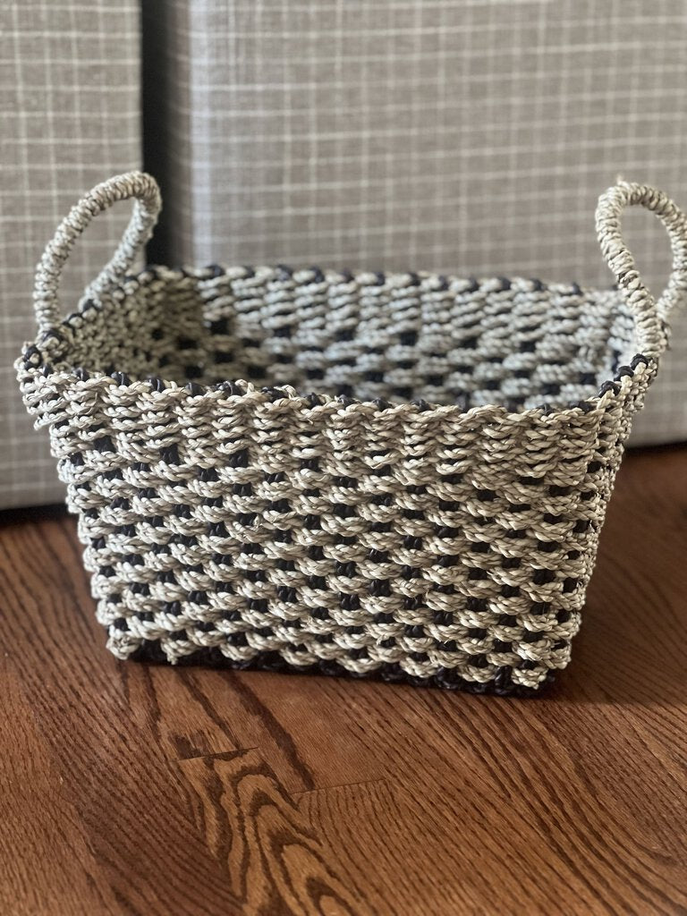 Checkered Woven Basket