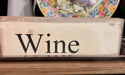 Wine flashcard sign
