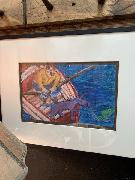 Man in Boat Signed