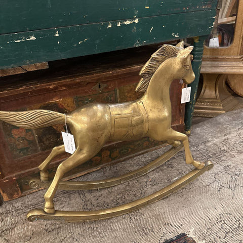 Brass rocking horse large