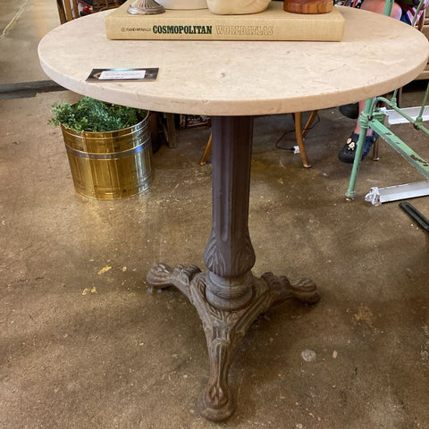 Cast Iron and Marble Table 25W 29H IN STORE PICKUP ONLY
