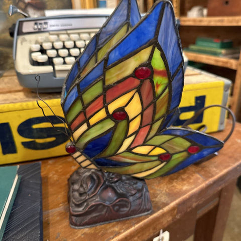 Stained glass butterfly lamp/night light