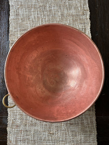 Vintage Large Copper Bowl w/ Brass Ring