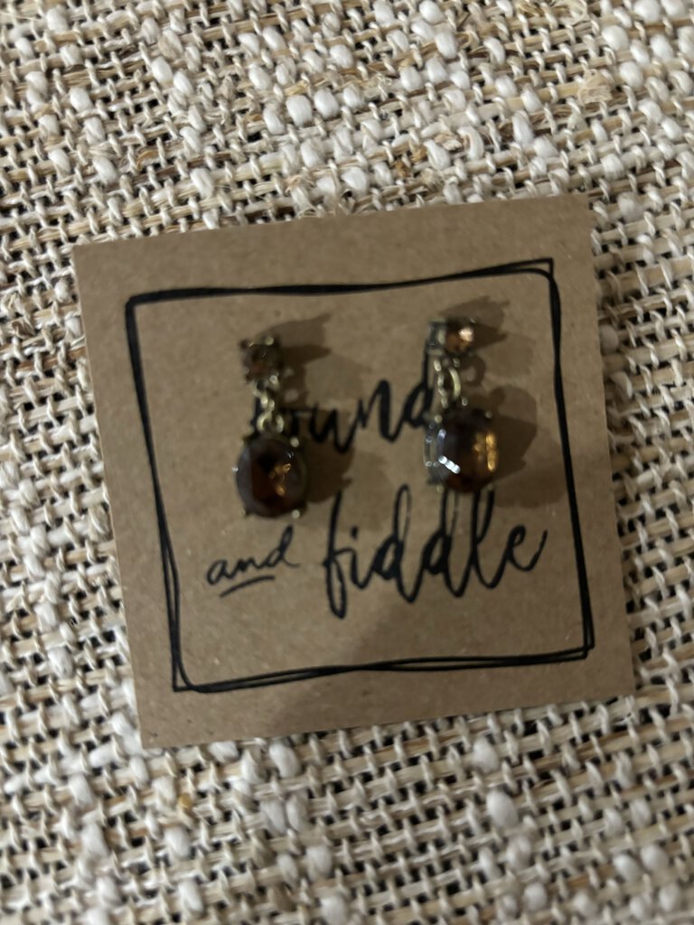 Vintage Brown Gemstone Earrings