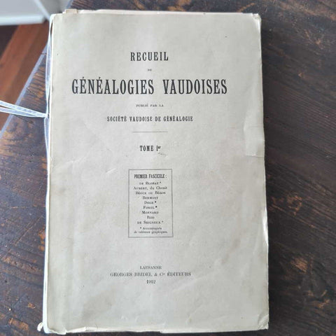 Antique French Genealogy Book. CC 1912