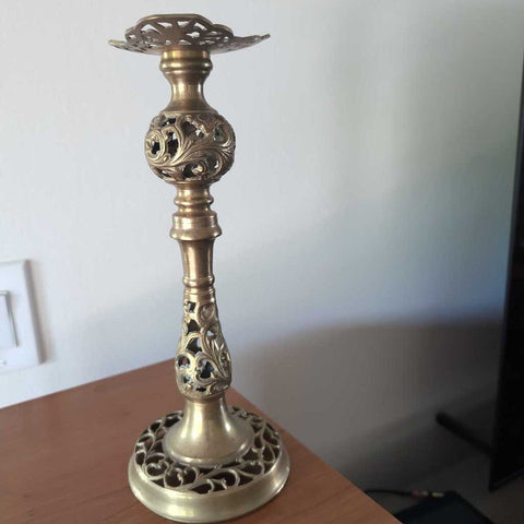 Large Vintage Brass Candlestick. 12 inches