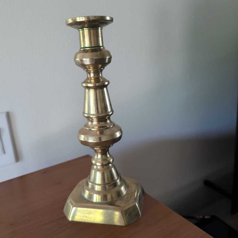 Tall Vintage Brass Candlestick 11 inches