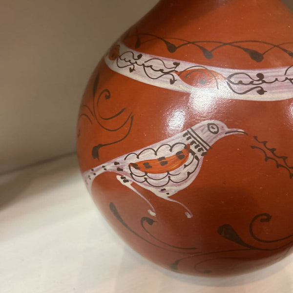 Hand Painted Mexican Terracotta Vase