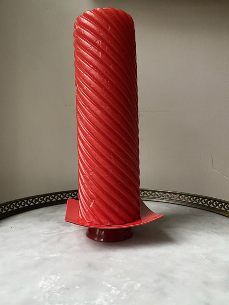 Monochrome Red Candle with Metal Base W1532